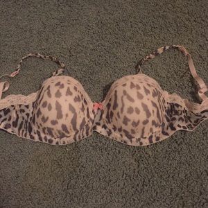 Cheetah print blush pink bra