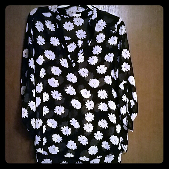 Tops Sheer Daisy Blouse Poshmark