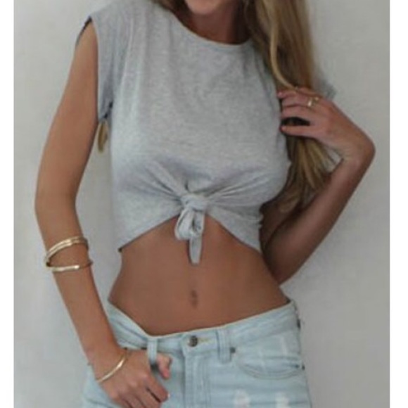 Tops - Gray Crop Top