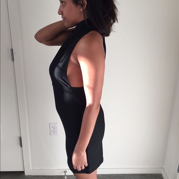 NWT Black Misguided mock Neck Dress
