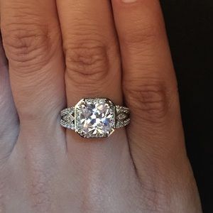 Gatsby Roaring 1920's Vintage Square Halo Ring