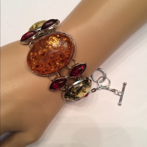 Multicolored Amber Bracelet - Picture 2 of 2