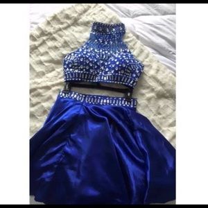 macy's royal blue long dress