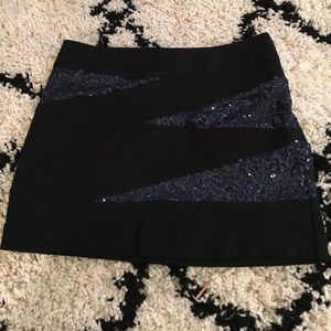 Express sparkle banded mini skirt