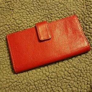 Red leather wallet