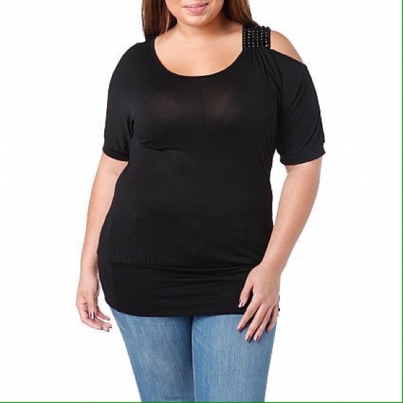 Jeweled Cold Shoulder Tunic