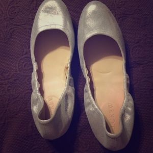 J Crew 
CECE ITALIAN-MADE BALLET FLATS IN METALLIC