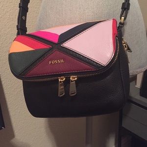 color block fossil bag