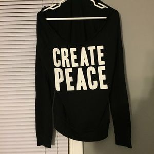 Create Peace off shoulder sweatshirt