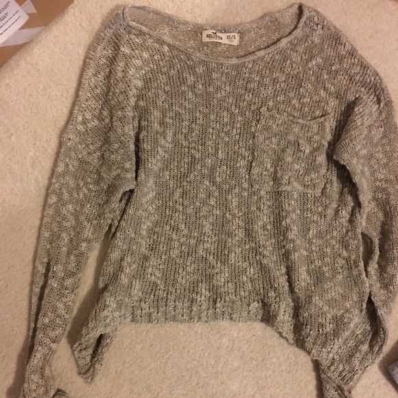 Cream hollister knit sweater