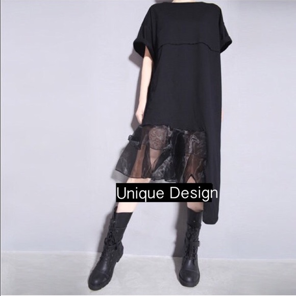 Unique design dress, cotton+organza skirt - Picture 1 of 4