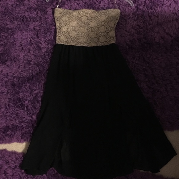 Gold and black cocktail dress