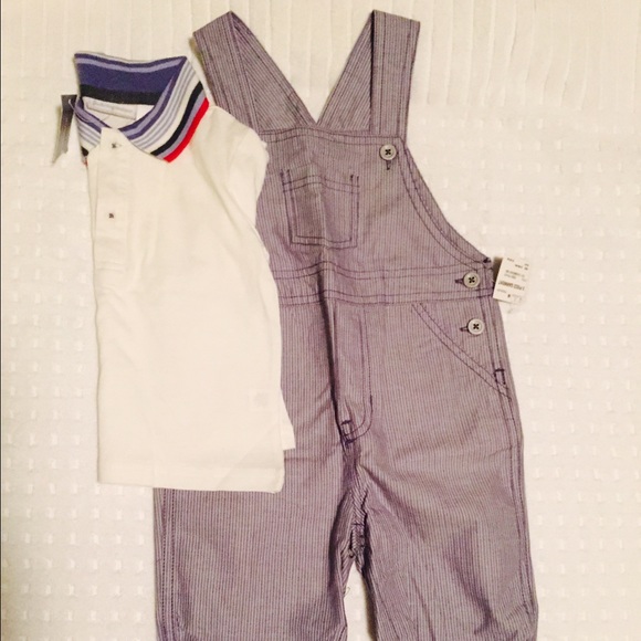 Adorable boy's overalls with polo - size 24 months