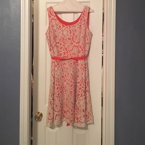 Orange with lace overlay dress