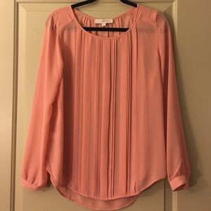 Blush Pleated Blouse