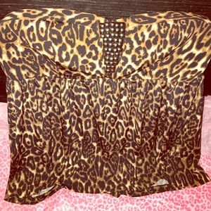 Torrid leopard strapless top