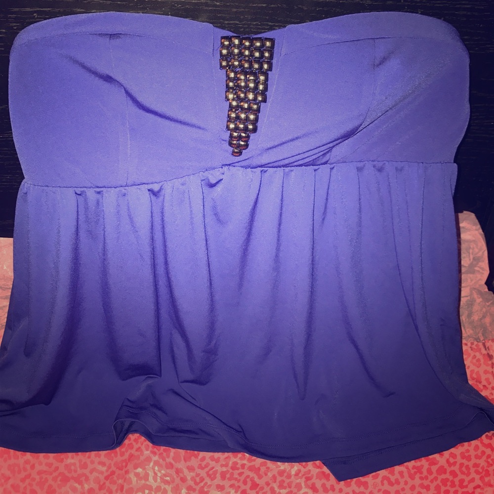 Torrid blue strapless top