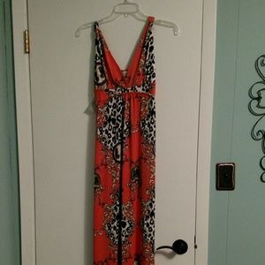 Coral Tank Style Maxi Dress