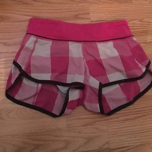 Lululemon athletic pink checkered short