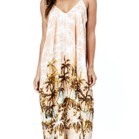Bohemian Palm Print Maxi - Picture 2 of 2