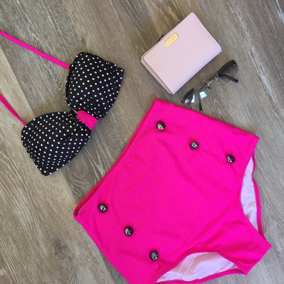 5βοΈBUYER RATEDβοΈPINK AND BLUE HIGH-WAISTED BIKINI - Picture 4 of 4