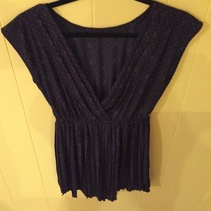 Navy blue and red paisley mini dress