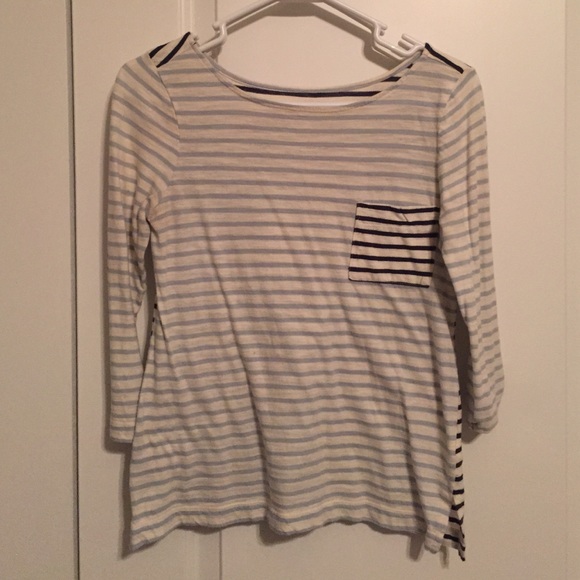 Blue and white striped shirt