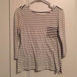 Blue and white striped shirt