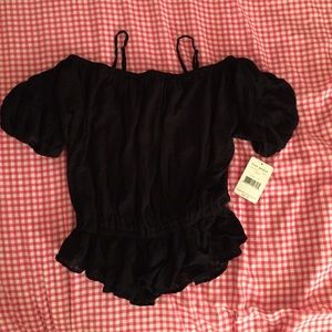 free people XS black off shoulder peasant top
