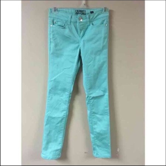 Teal stretchy jeans