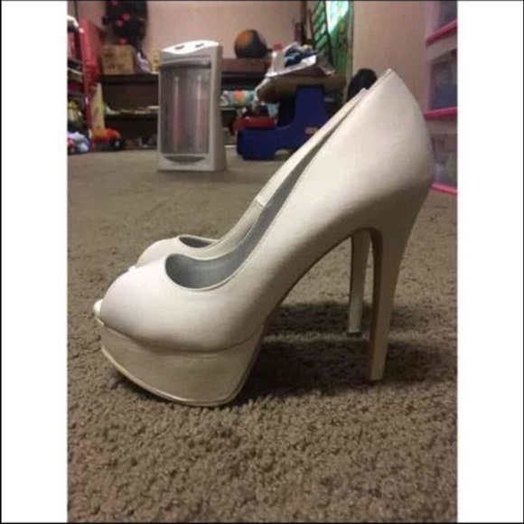 White sparkly heels