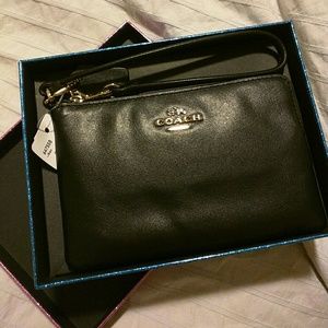 Brand New Black Coach Wristlet