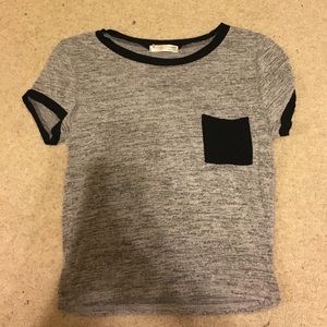 Black and grey crop top