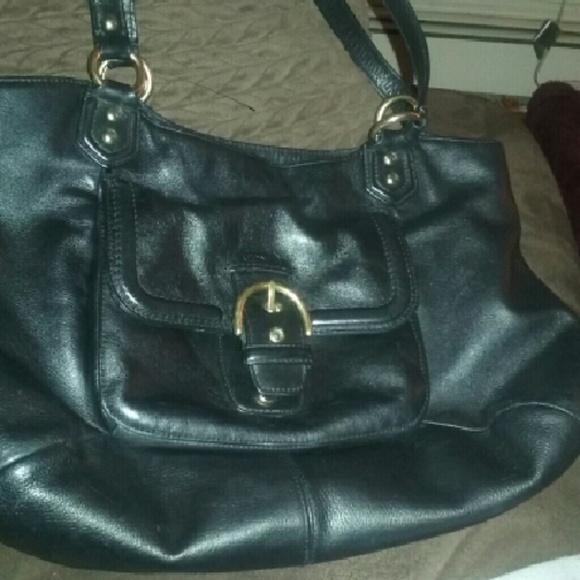Black leather Campbell coach bag Authentic