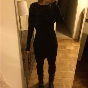 Black long sleeve sequined mini dress Black long sleeve sequined mini dress