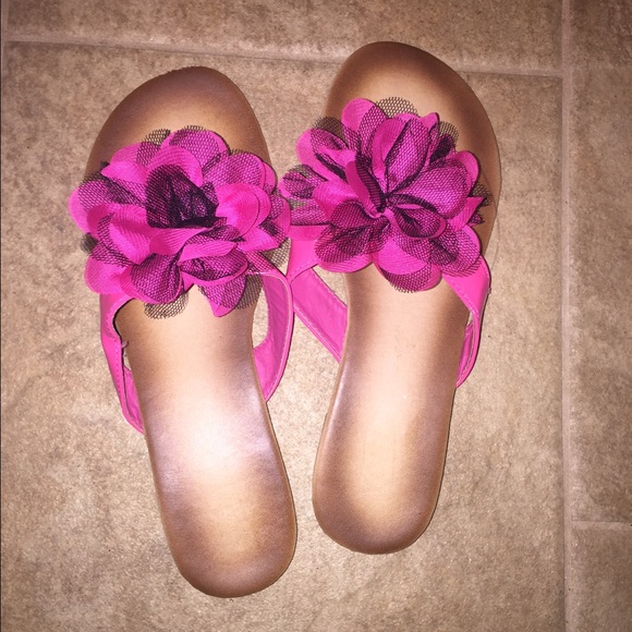 Pink dressy flip flops