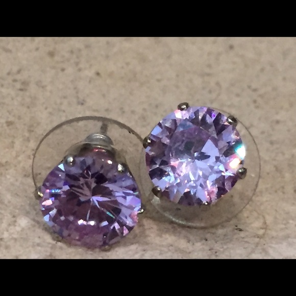 Purple Rhinestone Earrings! - Picture 2 of 3