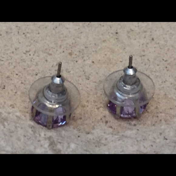 Purple Rhinestone Earrings! - Picture 3 of 3