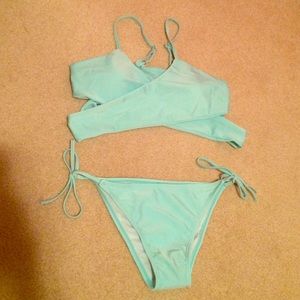 Mint green/ light blue bikini
