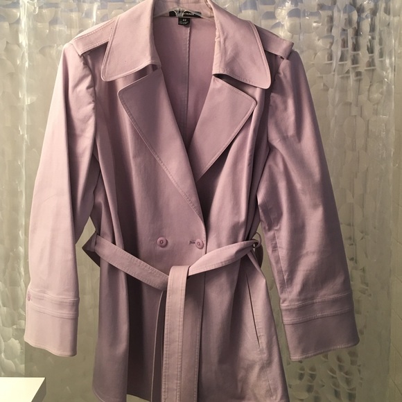 Ellen Tracy Jackets & Blazers - Lavender Ellen Tracy Trench Coat plus size