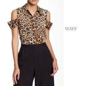 WAYF COLD SHOULDER COLLAR BLOUSE ~ NWT