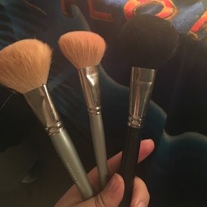 three face brushes. MAC & Sephora brand