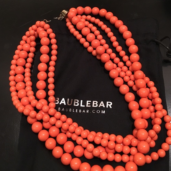 Bauble bar coral statement necklace