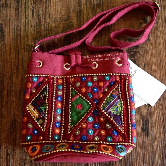 ANTIK BATIK Bag Embroidered Bucket Mirror Shoulder - Picture 4 of 4