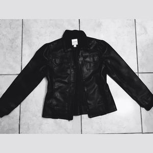 Black leather jacket