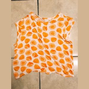 Orange print shirt