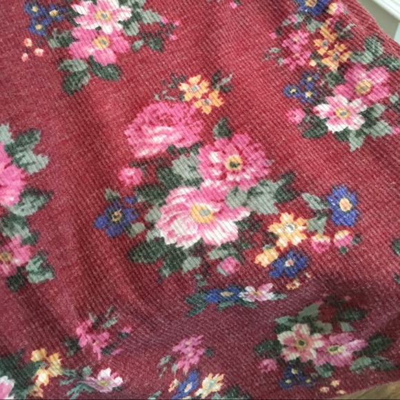 Nollie | Heathered burgundy floral henley sz M - Picture 2 of 3