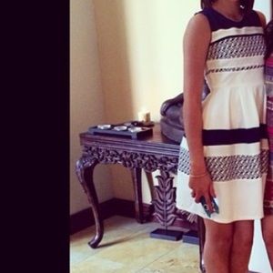 Navy blue and white dress