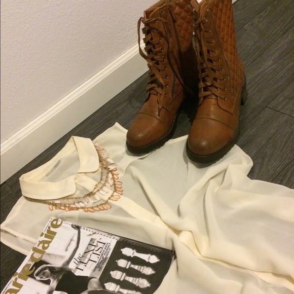 Brown Quilted Boots.