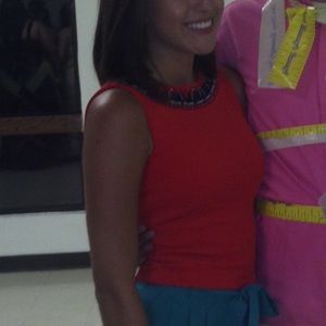 Bright orange crop top